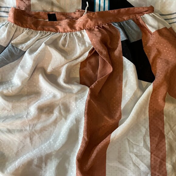 Vintage 80s Working Lady's Dress Womens Geometric Midi 2 Piece Stuart Lang s/8 - Picture 13 of 14